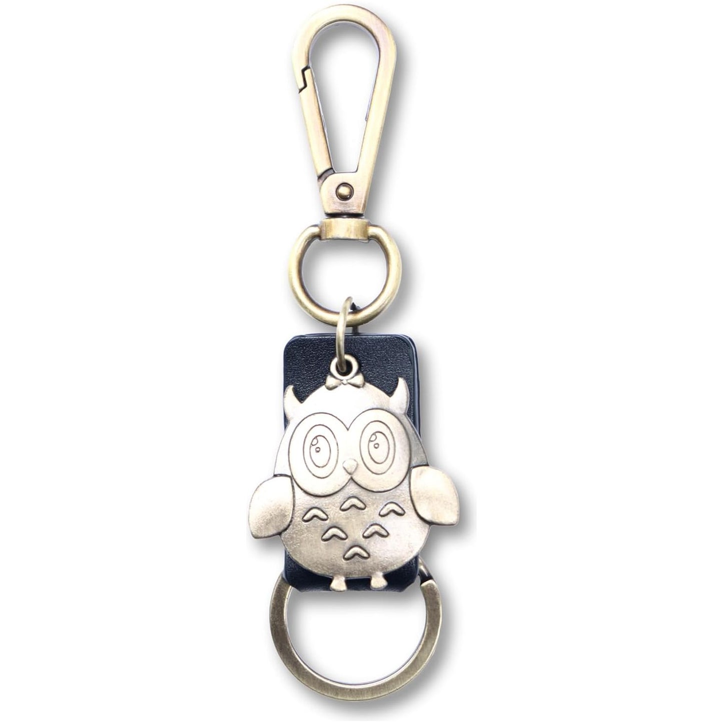 Owl Keychain Charm – Handmade Vintage Leather – Bird Gift Keyring-AuPra