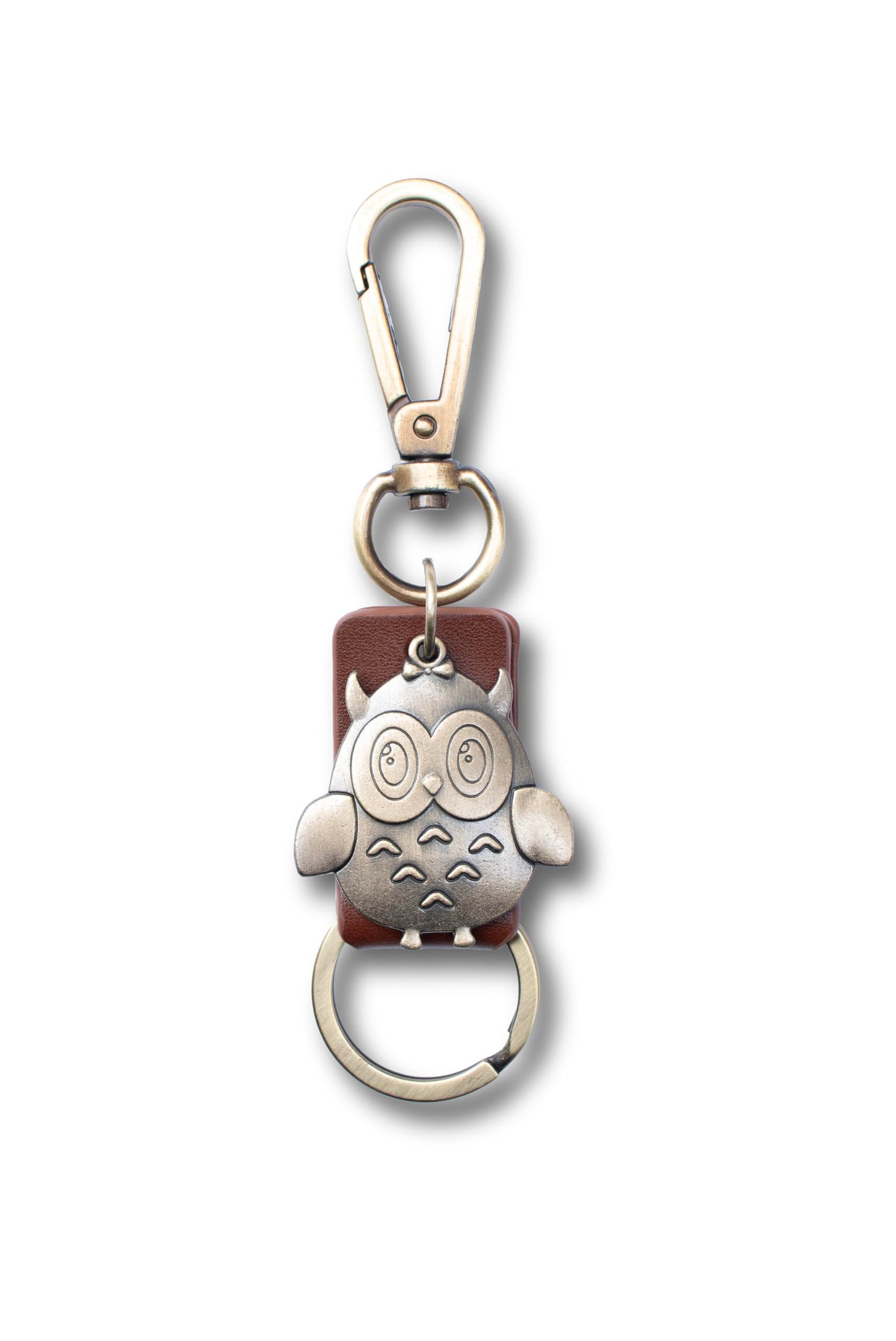 AuPra Owl KeyChain Gift Women & Men Leather Bird KeyRing Home Car Keys Holder Present