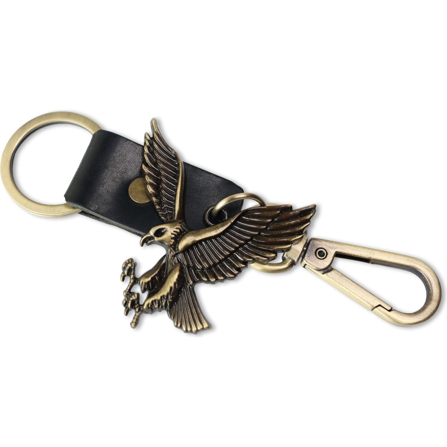 Eagle Keychain Charm – Handmade Vintage Leather – Bird Gift Keyring-AuPra