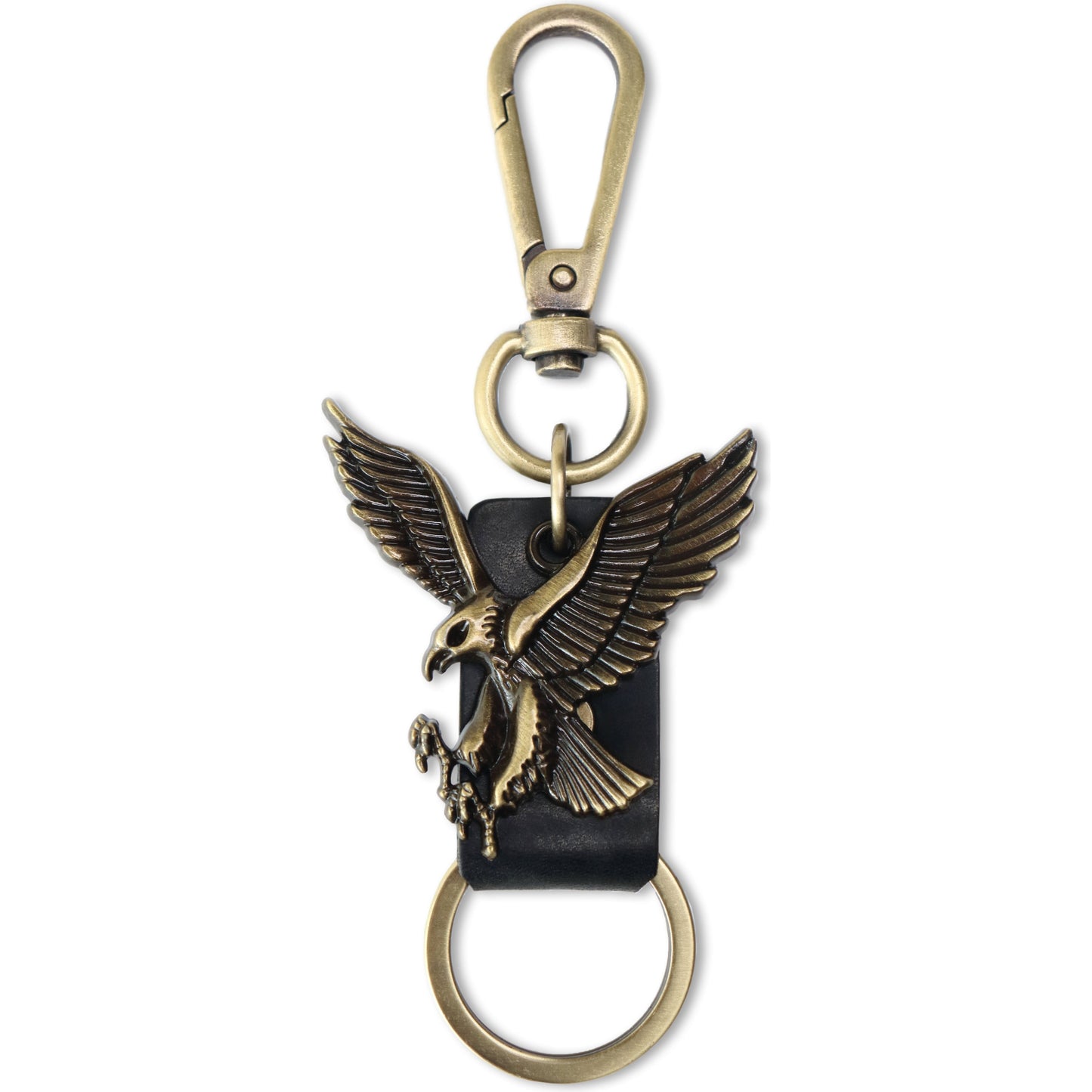 Eagle Keychain Charm – Handmade Vintage Leather – Bird Gift Keyring-AuPra