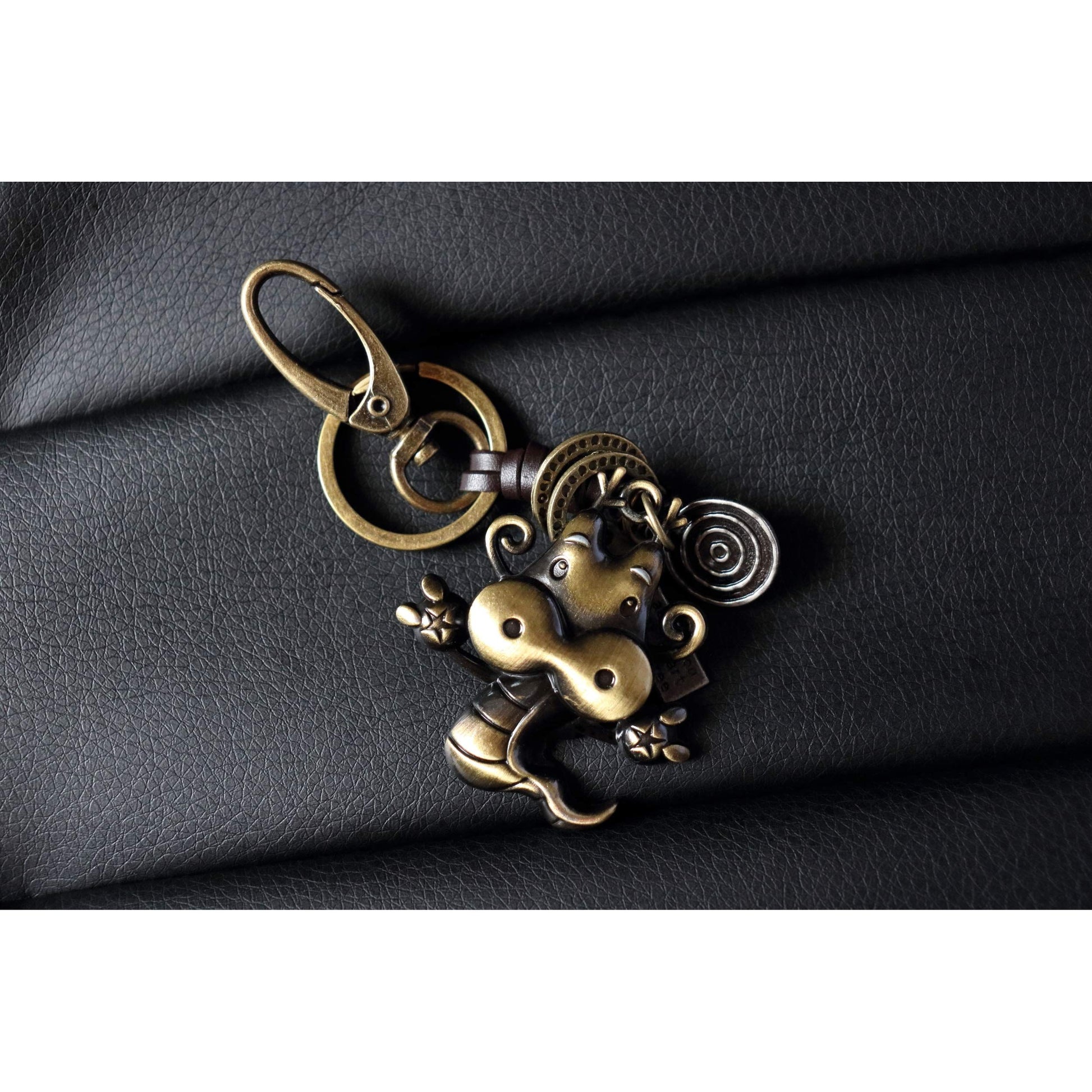 Zodiac Animal Keychain – Handmade Vintage Leather – Lucky Gift Keyring Collection-AuPra