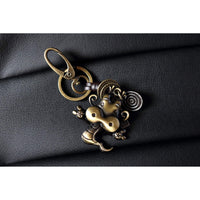 Zodiac Animal Keychain – Handmade Vintage Leather – Lucky Gift Keyring Collection-AuPra