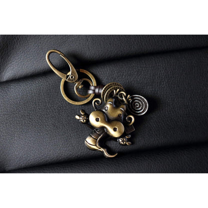 Zodiac Animal Keychain – Handmade Vintage Leather – Lucky Gift Keyring Collection-AuPra