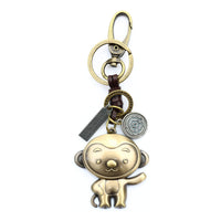 Zodiac Animal Keychain – Handmade Vintage Leather – Lucky Gift Keyring Collection-AuPra