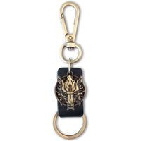 Wolf Keychain Charm – Handmade Vintage Leather – Wild Spirit Gift Keyring-AuPra