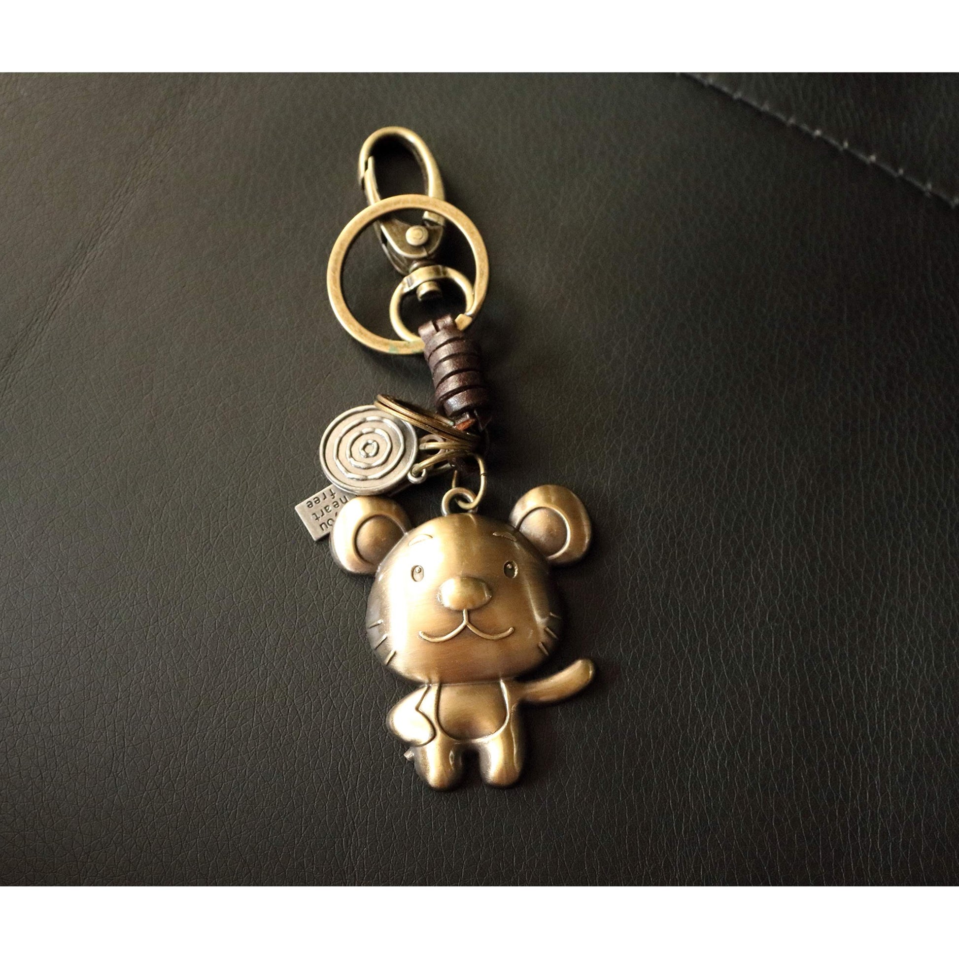 Zodiac Animal Keychain – Handmade Vintage Leather – Lucky Gift Keyring Collection-AuPra