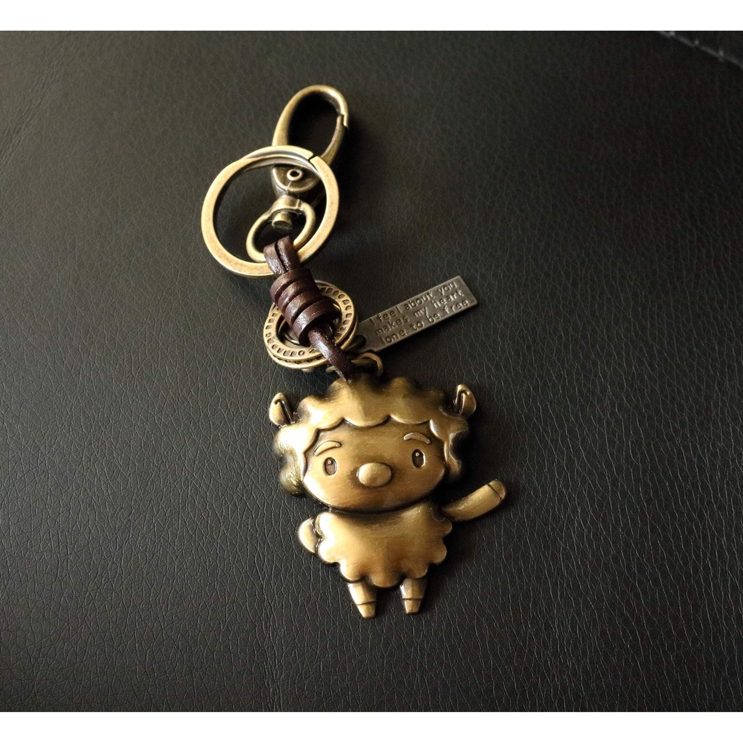 Zodiac Animal Keychain – Handmade Vintage Leather – Lucky Gift Keyring Collection-AuPra