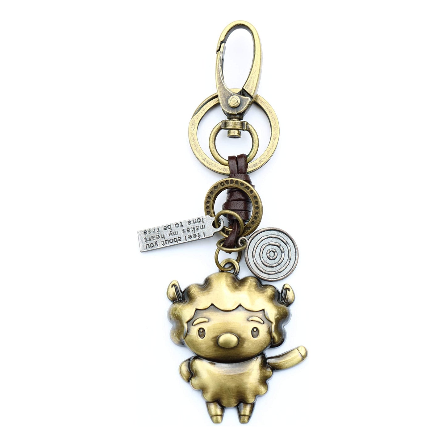 Zodiac Animal Keychain – Handmade Vintage Leather – Lucky Gift Keyring Collection-AuPra