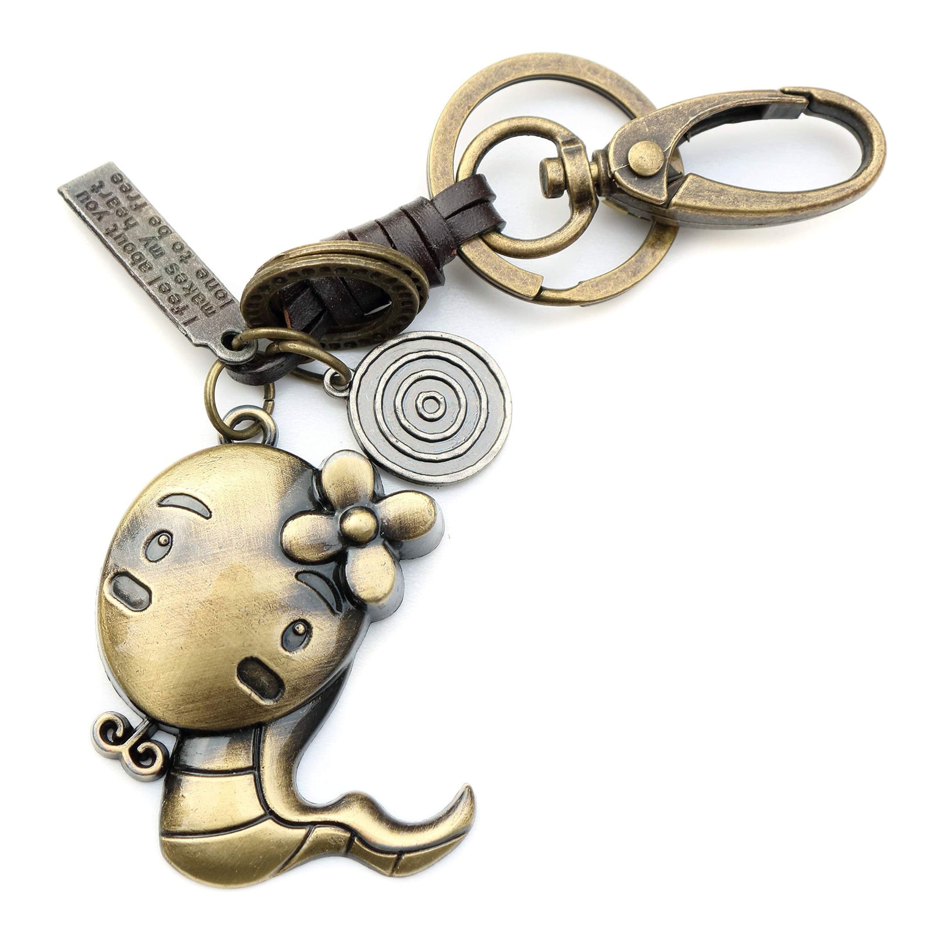 Zodiac Animal Keychain – Handmade Vintage Leather – Lucky Gift Keyring Collection-AuPra