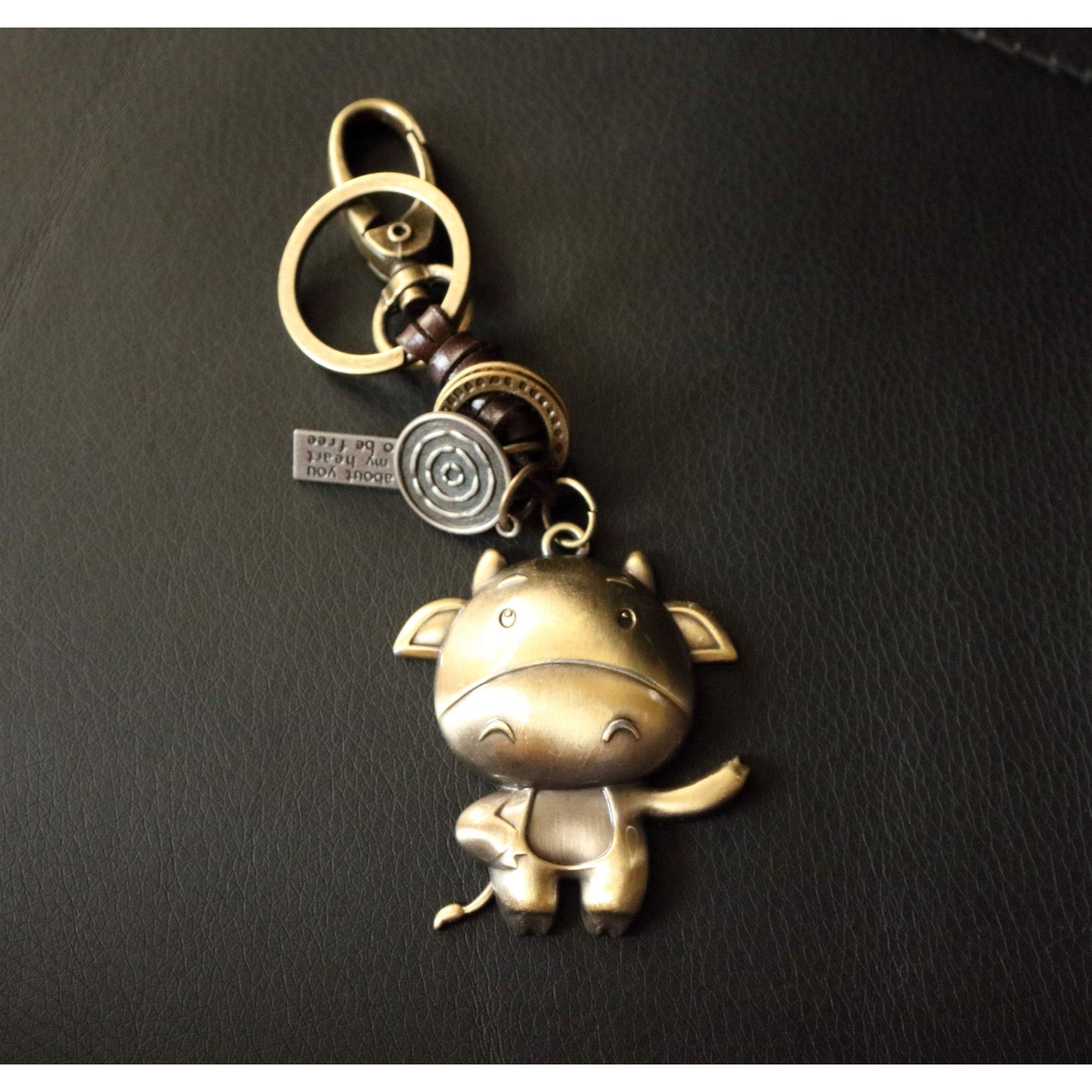 Zodiac Animal Keychain – Handmade Vintage Leather – Lucky Gift Keyring Collection-AuPra