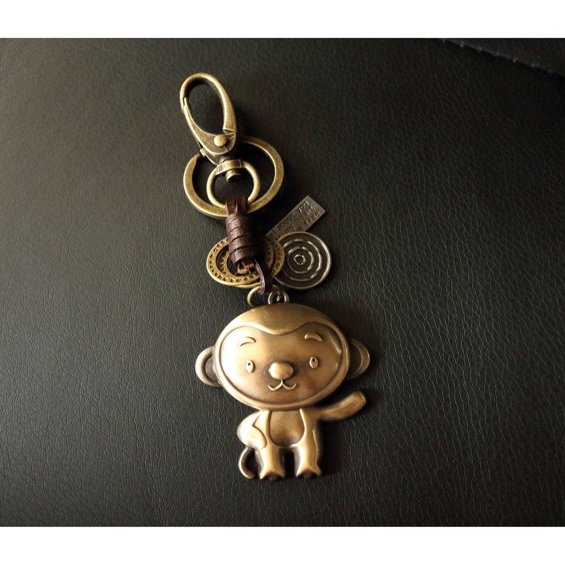 Zodiac Animal Keychain – Handmade Vintage Leather – Lucky Gift Keyring Collection-AuPra