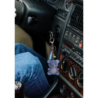 Teddy Bear Crystal Keychain – Velvet Sparkle Tassel Charm – Clip Bag Keyring Gift for Girls-AuPra