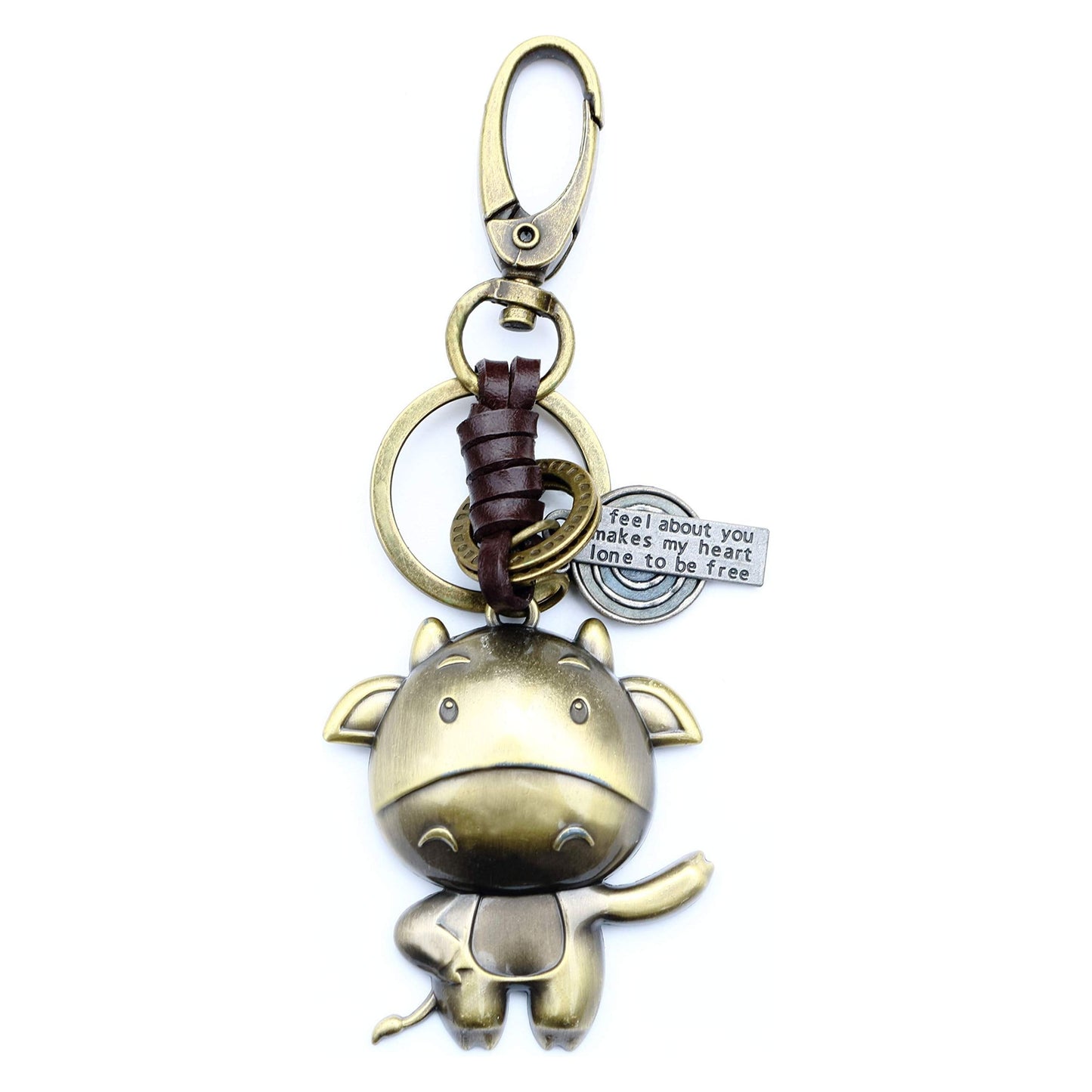 Zodiac Animal Keychain – Handmade Vintage Leather – Lucky Gift Keyring Collection-AuPra