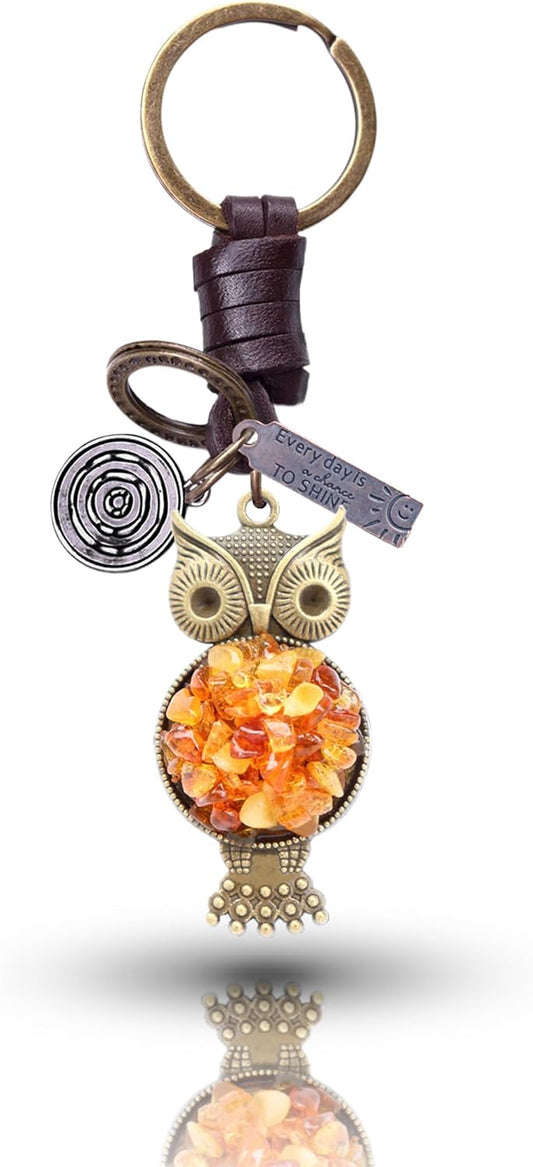 AuPra Animal Keyring Gifts for Women & Men | Handcrafted Leather Spieces Key Rings | Halloween Key Charm Vintage Accessory For Her & Him