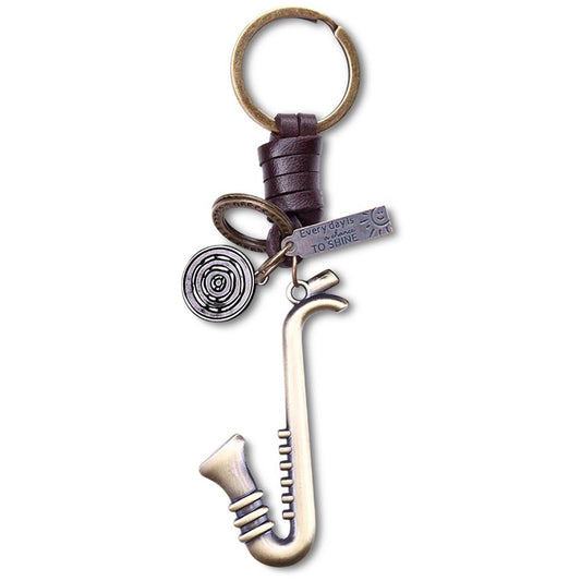 AuPra Music KeyRing Gifts Women & Men Leather KeyChain Home Car Door Keys Holder Girl &Boy Musical Present