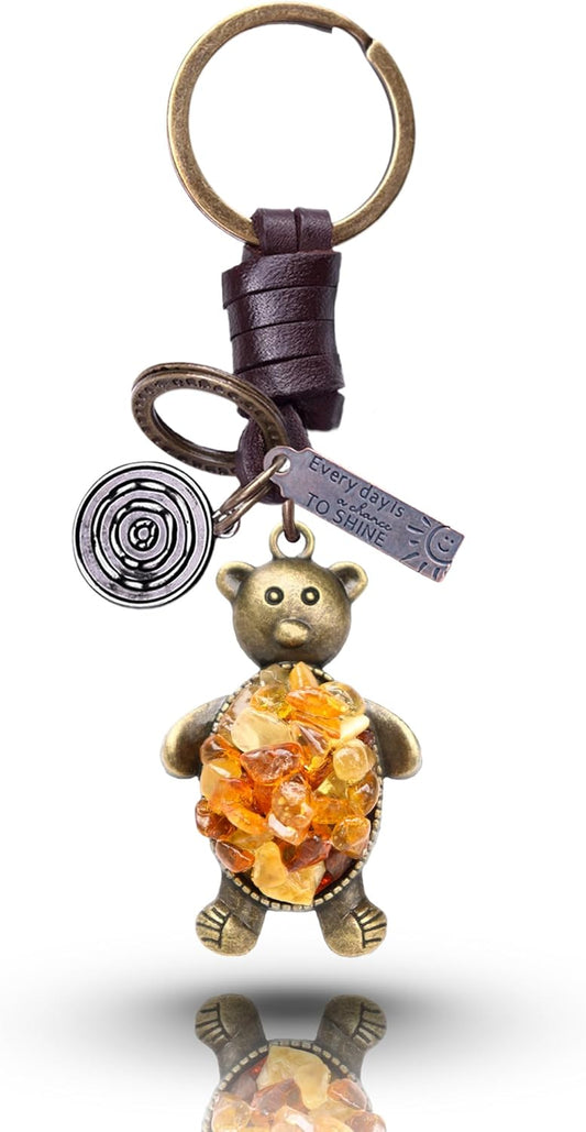 AuPra Funny Keyring Gifts for Women & Men | Handcrafted Leather Unique Key Rings | Lucky Key Charm Vintage Accessory For Girls & Boys