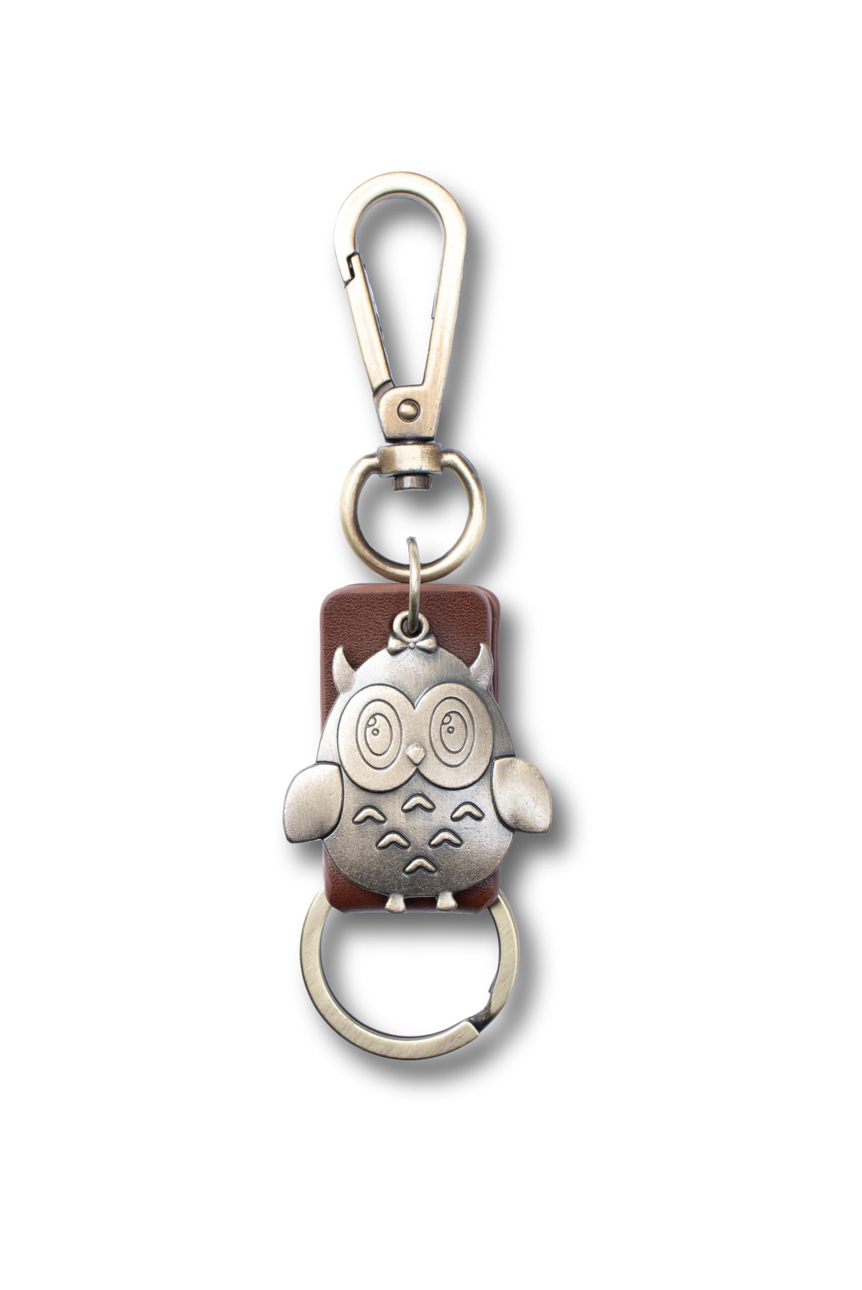 AuPra Owl KeyChain Gift Women & Men Leather Bird KeyRing Home Car Keys Holder Present