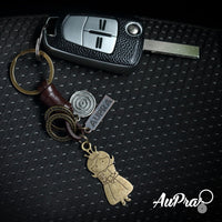 Princess Crown Keychain Charm – Handmade Vintage Leather – Queen Gift Keyring-AuPra