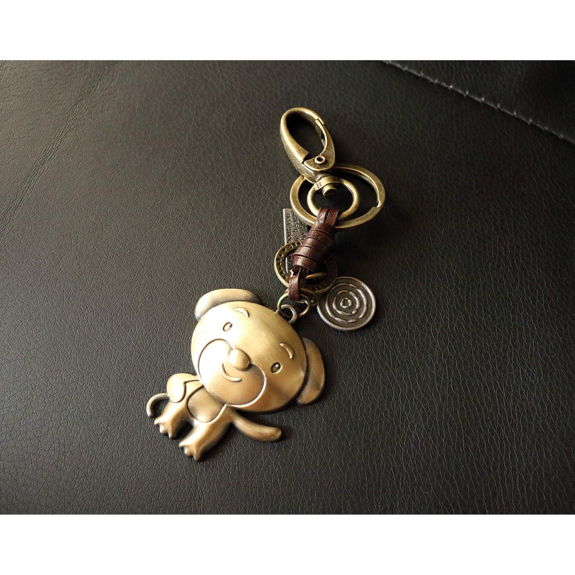 Zodiac Animal Keychain – Handmade Vintage Leather – Lucky Gift Keyring Collection-AuPra