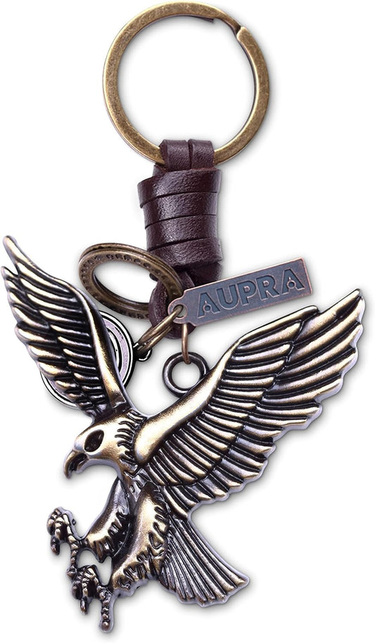 AuPra Bird KeyRing Gifts Women & Men Leather Owl KeyChains Home Car Door Key Holder Girl & Boy Birds Present