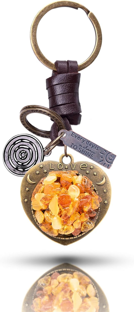 AuPra Funny Keyring Gifts for Women & Men | Handcrafted Leather Unique Key Rings | Lucky Key Charm Vintage Accessory For Girls & Boys