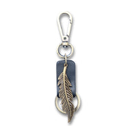 Feather Keychain Charm – Handmade Vintage Leather – Boho Style Gift Keyring-AuPra