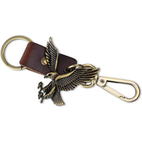 Eagle Keychain Charm – Handmade Vintage Leather – Bird Gift Keyring-AuPra