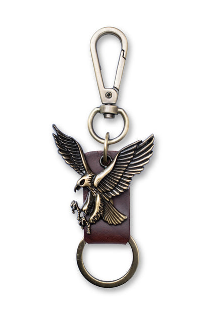 AuPra Eagle KeyChain Gift Women & Men Leather Bird KeyRing Home Car Keys Holder Present