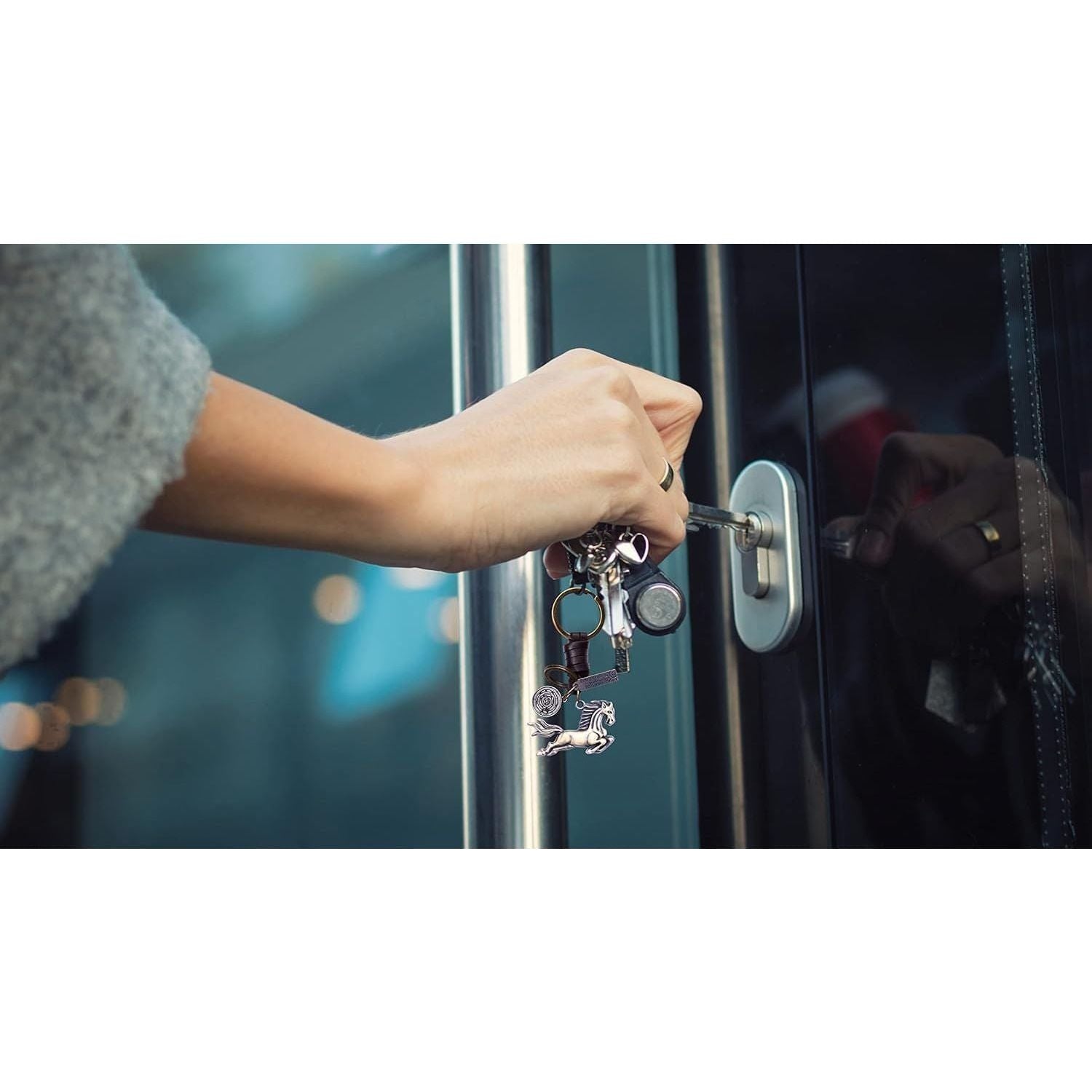 Horse Keychain Charm – Handmade Vintage Leather – Animal Lover Gift Keyring-AuPra