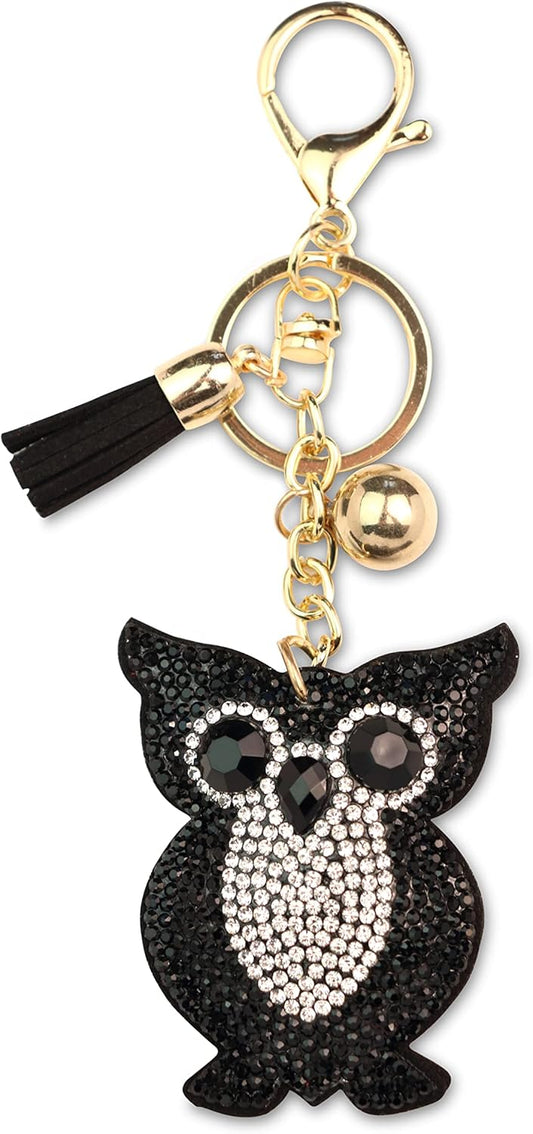 AuPra Crystal Owl Keychain Gift Ideas Women Man Funny Keyrings