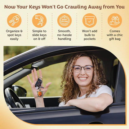 Amber Turtle Keychain Charm – Handmade Vintage Leather – Good Luck Gift Keyring-AuPra