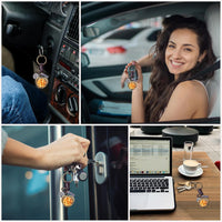 Amber Heart Keychain Charm – Handmade Vintage Leather – Valentine Love Gift Keyring-Amber-AuPra