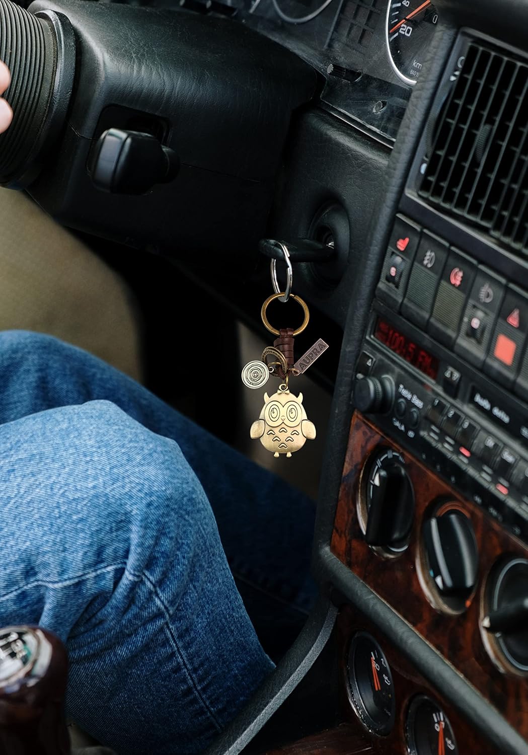 AuPra Owl KeyChain Gift Women & Men Leather Bird KeyRing Home Car Door Keys Holder Girl & Boy Funny Present