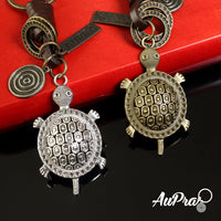 3D Turtle Keychain Charm – Handmade Vintage Leather – Good Luck Gift Keyring-AuPra