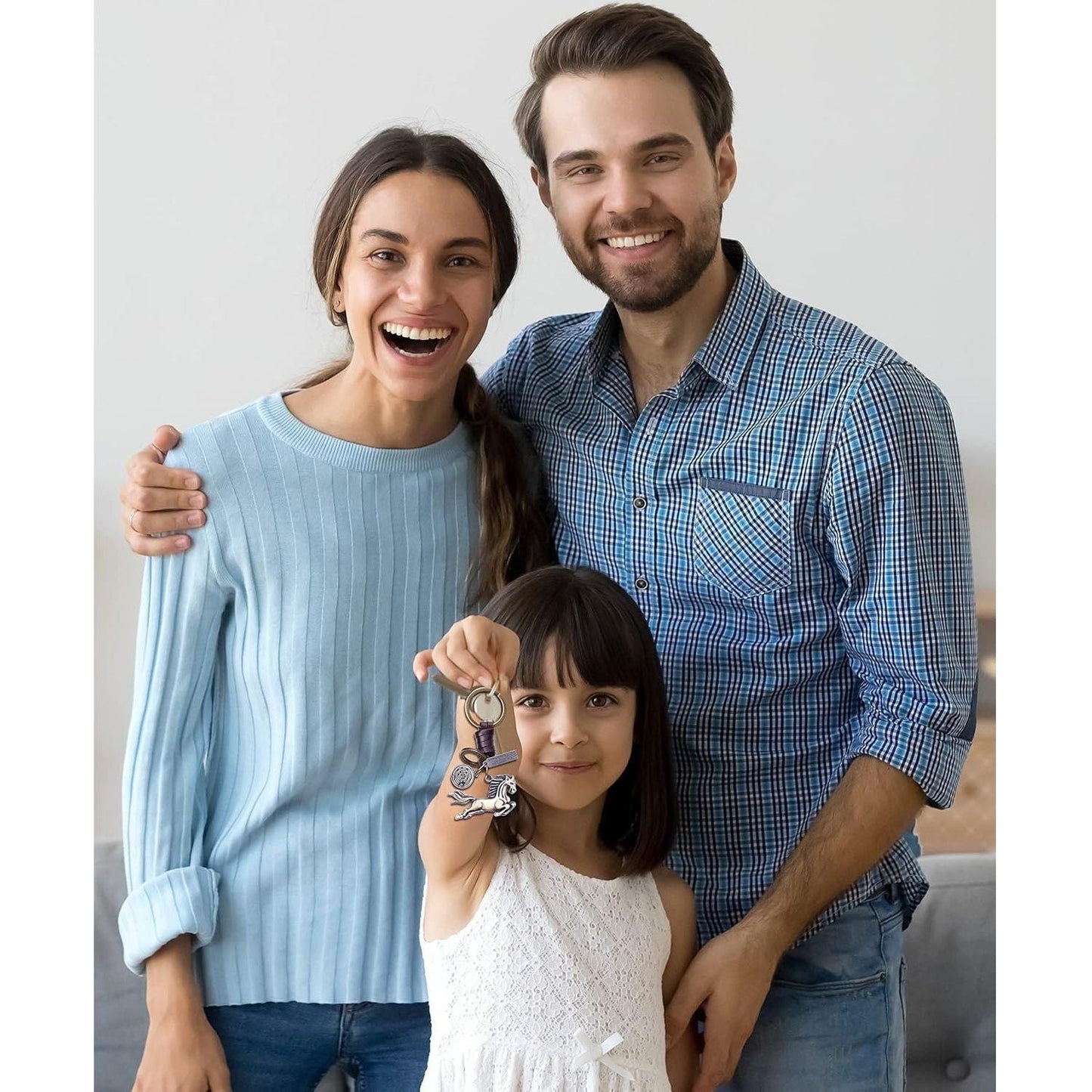 Horse Keychain Charm – Handmade Vintage Leather – Animal Lover Gift Keyring-AuPra