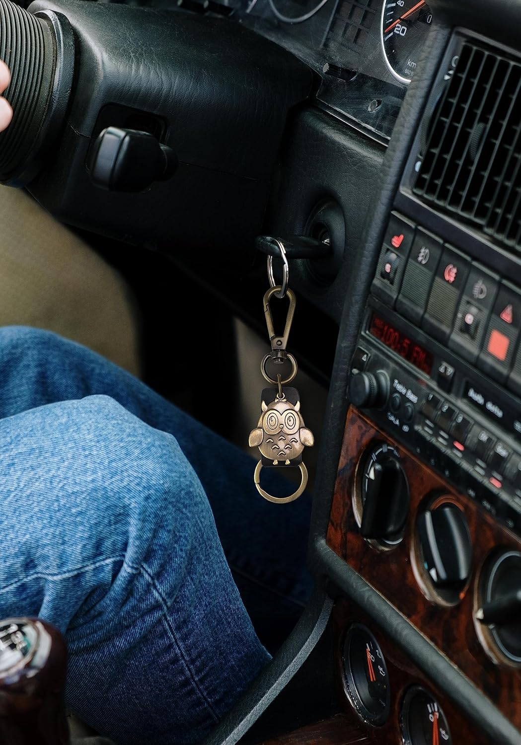 AuPra Owl KeyChain Gift Women & Men Leather Bird KeyRing Home Car Keys Holder Present