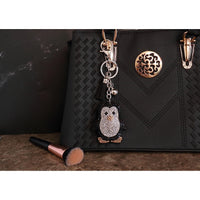Penguin Crystal Keychain – Velvet Sparkle Tassel Charm – Clip Bag Keyring Gift for Girls-AuPra