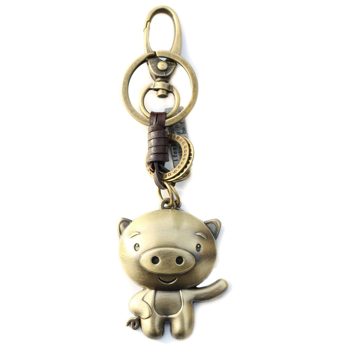 Zodiac Animal Keychain – Handmade Vintage Leather – Lucky Gift Keyring Collection-AuPra