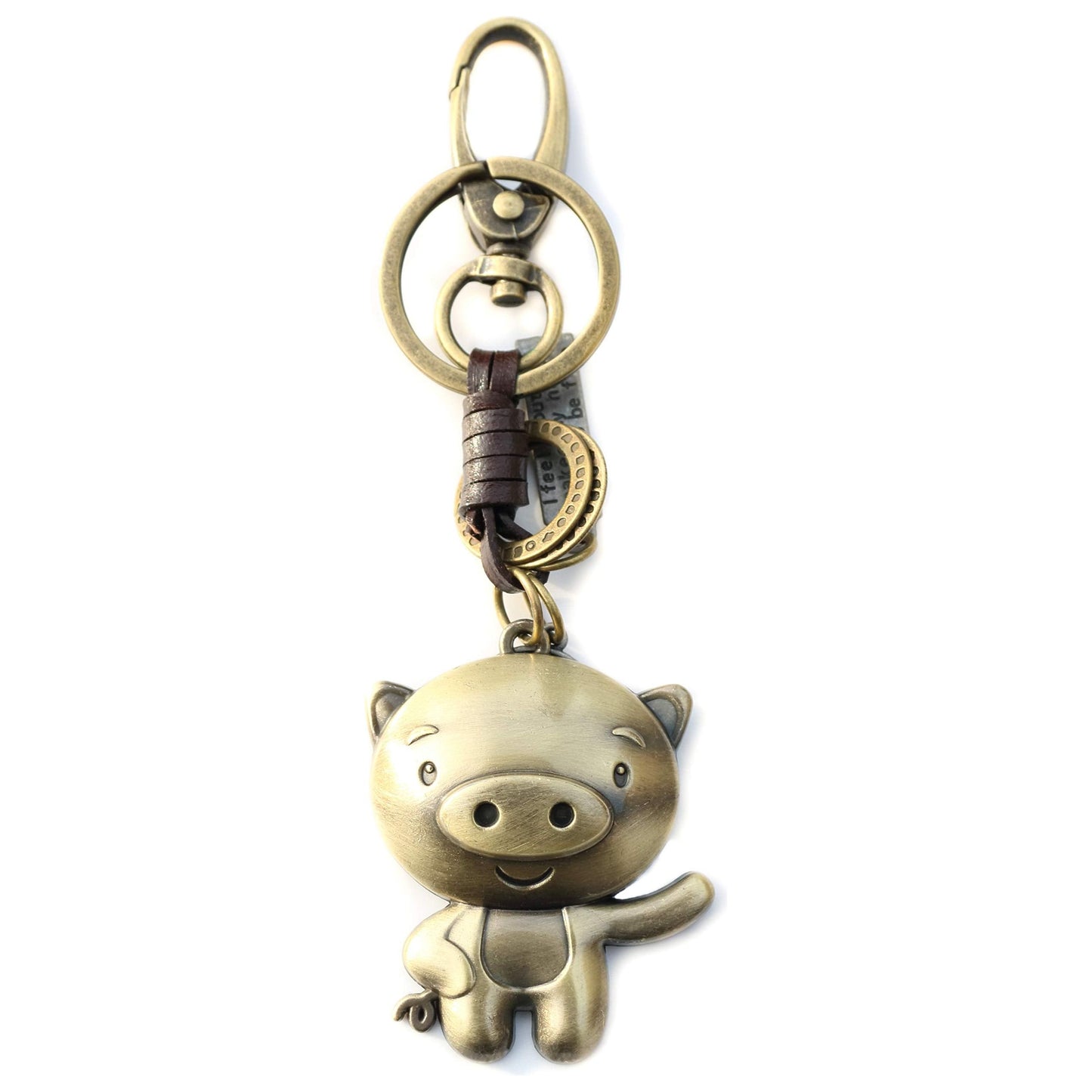 Zodiac Animal Keychain – Handmade Vintage Leather – Lucky Gift Keyring Collection-AuPra