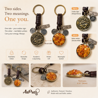 AuPra Taurus Keyring – Amber Star Sign Gift