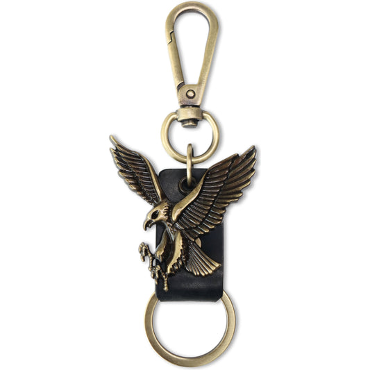 Eagle Keychain Charm – Handmade Vintage Leather – Bird Gift Keyring-AuPra