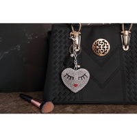 Eyelashes Heart Crystal Keychain – Velvet Sparkle Tassel Charm – Clip Bag Keyring Gift for Girls-AuPra