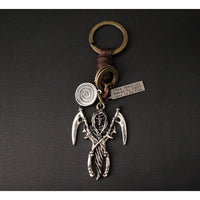 Grip Reaper Keychain Charm – Handmade Vintage Leather – Halloween Gift Keyring-AuPra