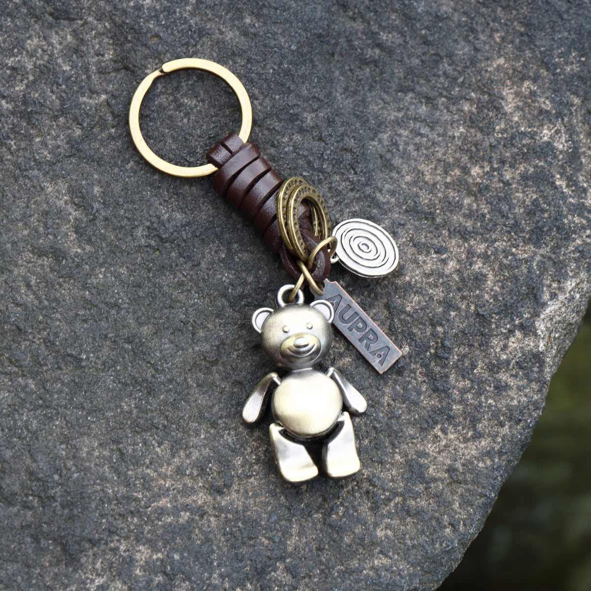 AuPra 3D Teddy Bear Keyring – Moving Charm Gift