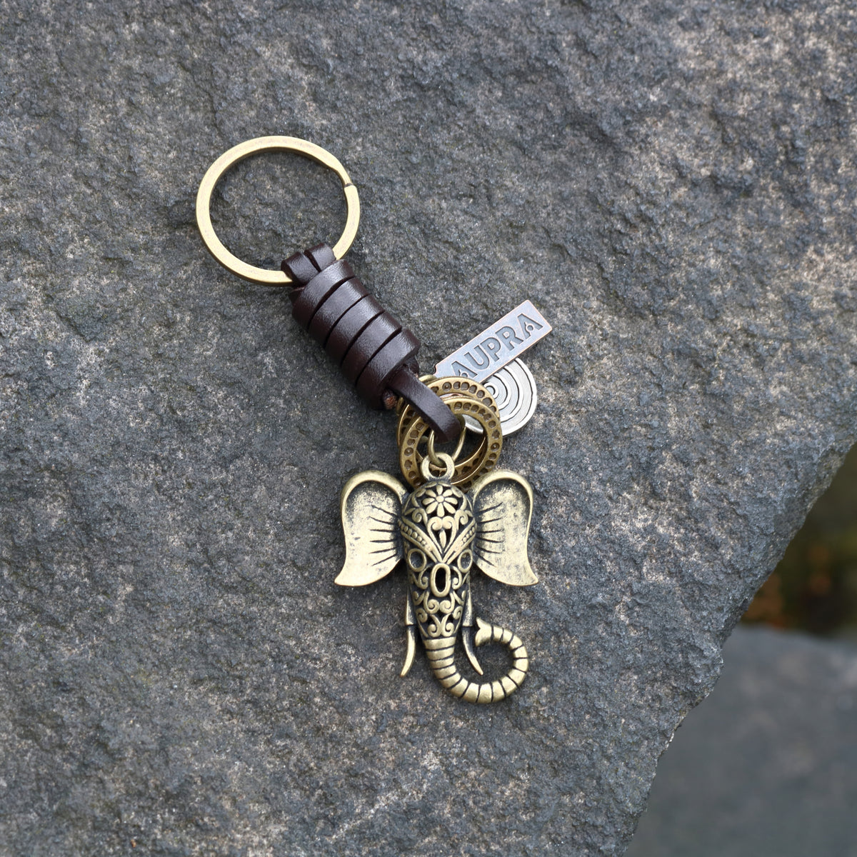 AuPra Elephant Head Keyring – Boho Spirit Charm