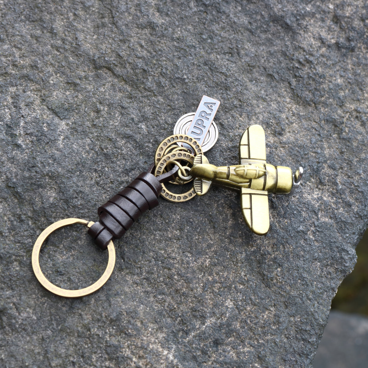 AuPra 3D Airplane Keyring – Pilot Plane Charm Gift