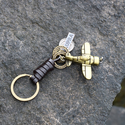 AuPra 3D Airplane Keyring – Pilot Plane Charm Gift