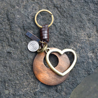 AuPra Heart Wood Keyring – Romantic Love Gift