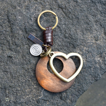 AuPra Heart Wood Keyring – Romantic Love Gift