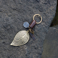 AuPra Vintage Leaf Keyring – Botanical Nature Charm